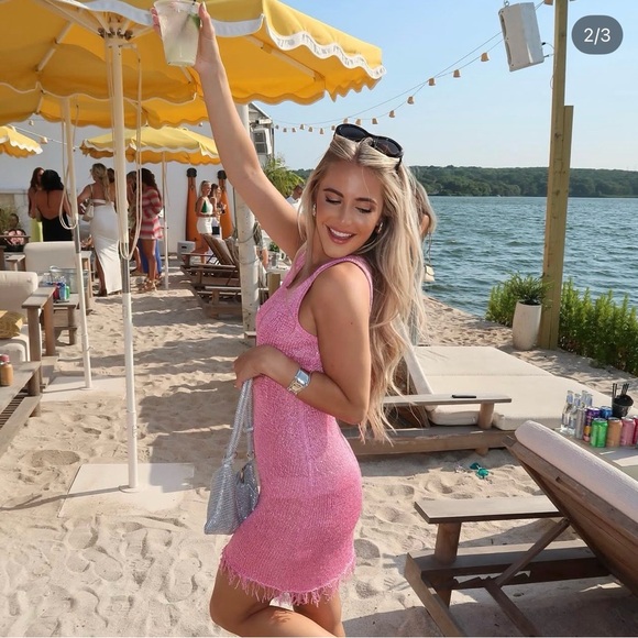 Chic Pink Mini Dress - Picture 2 of 2